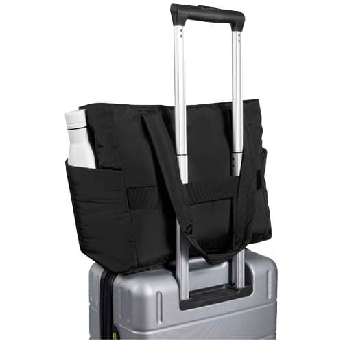 Puffer torba na zakupy z certyfikatem GRS z recyklingu na laptopa o przekątnej 15,6 cala, 18 l