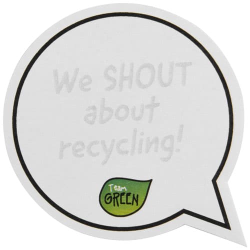 Sticky-Mate® karteczki samoprzylepne z materiałów z recyklingu w kształcie chmurek na tekst