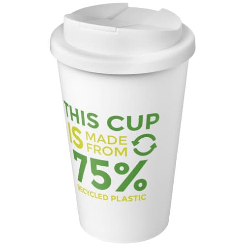 Kubek Americano® Eco z recyklingu o pojemności 350 ml z pokrywą odporną na zalanie