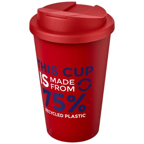 Kubek Americano® Eco z recyklingu o pojemności 350 ml z pokrywą odporną na zalanie