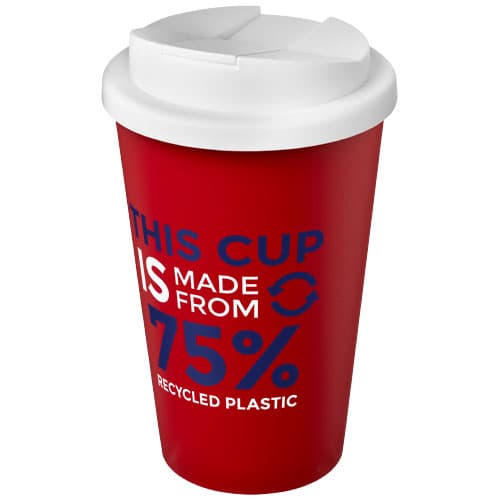 Kubek Americano® Eco z recyklingu o pojemności 350 ml z pokrywą odporną na zalanie