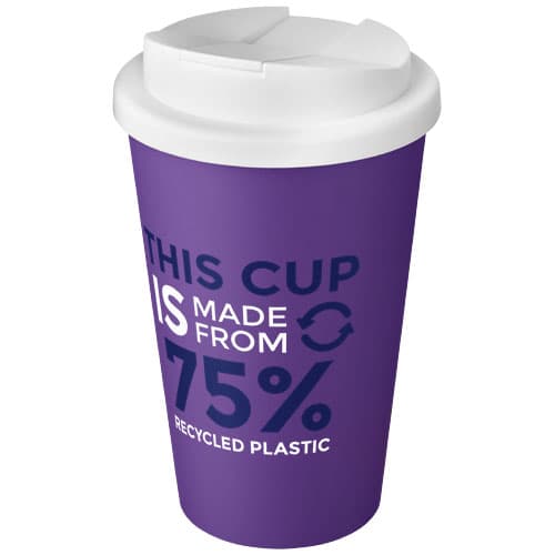 Kubek Americano® Eco z recyklingu o pojemności 350 ml z pokrywą odporną na zalanie