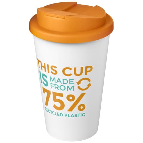 Kubek Americano® Eco z recyklingu o pojemności 350 ml z pokrywą odporną na zalanie