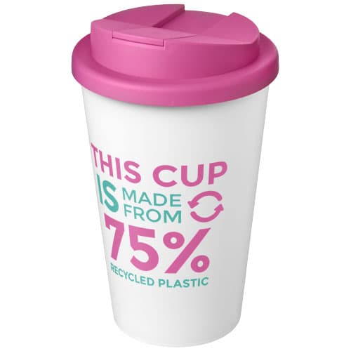 Kubek Americano® Eco z recyklingu o pojemności 350 ml z pokrywą odporną na zalanie