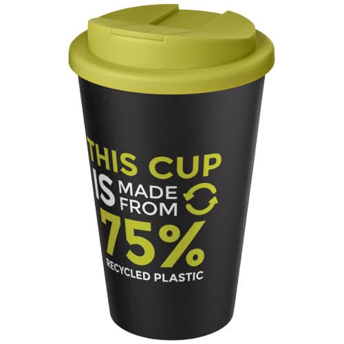 Kubek Americano® Eco z recyklingu o pojemności 350 ml z pokrywą odporną na zalanie
