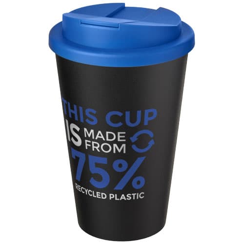 Kubek Americano® Eco z recyklingu o pojemności 350 ml z pokrywą odporną na zalanie