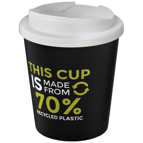 Kubek Americano® Espresso Eco z recyklingu o pojemności 250 ml z pokrywą odporną na zalanie