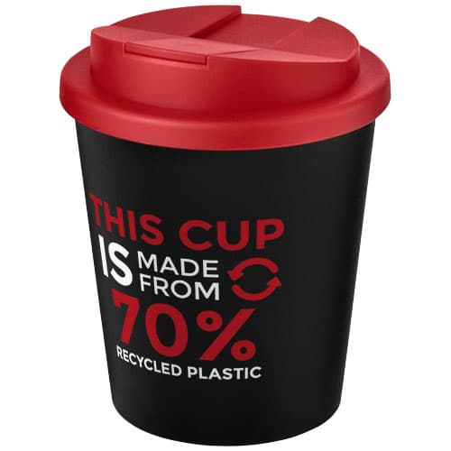 Kubek Americano® Espresso Eco z recyklingu o pojemności 250 ml z pokrywą odporną na zalanie