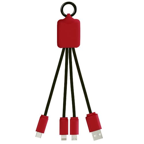 Kabel z podświetlonym logo 3w1 z brelokiem - SCX.design C15