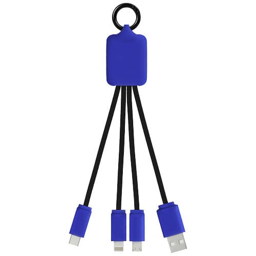 Kabel z podświetlonym logo 3w1 z brelokiem - SCX.design C15