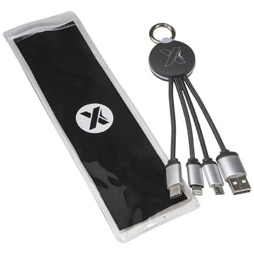 Kabel z podświetlonym logo 3w1 z brelokiem - SCX.design C16
