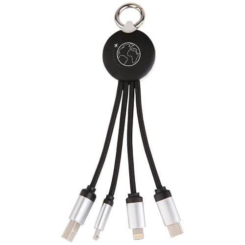 Kabel z podświetlonym logo 3w1 z brelokiem - SCX.design C16