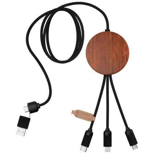 SCX.design C40 kabel ładujący z podświetlanym logo 5-w-1 rPET i z podkładką ładującą 10 W