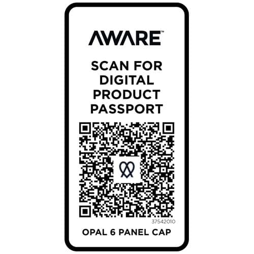 Opal 6-panelowa czapka Aware™ z daszkiem z recyklingu 240 g/m²