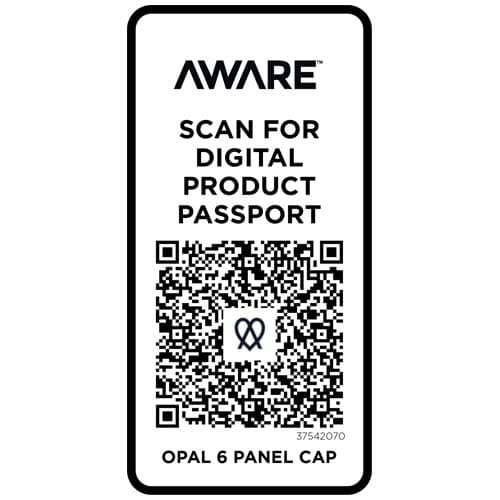 Opal 6-panelowa czapka Aware™ z daszkiem z recyklingu 240 g/m²
