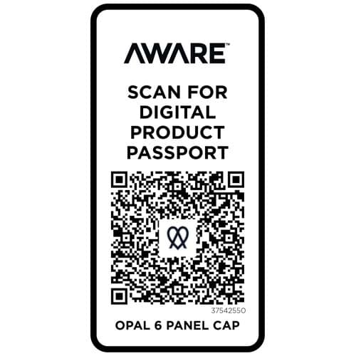 Opal 6-panelowa czapka Aware™ z daszkiem z recyklingu 240 g/m²
