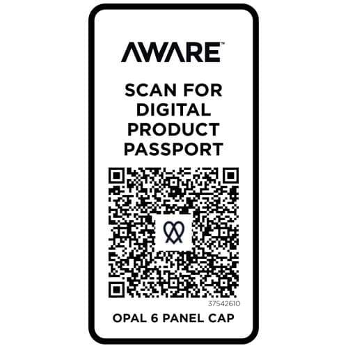 Opal 6-panelowa czapka Aware™ z daszkiem z recyklingu 240 g/m²