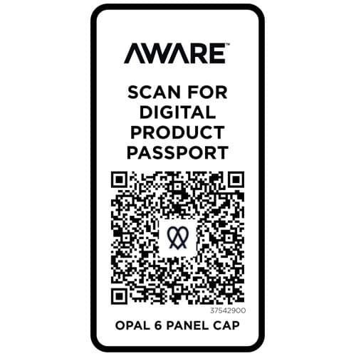 Opal 6-panelowa czapka Aware™ z daszkiem z recyklingu 240 g/m²