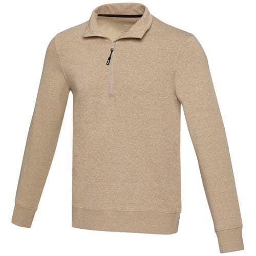 Tin sweter unisex Aware™ z materiałów z recyklingu z zamkiem błyskawicznym na 1/4 długości 280 g/m²