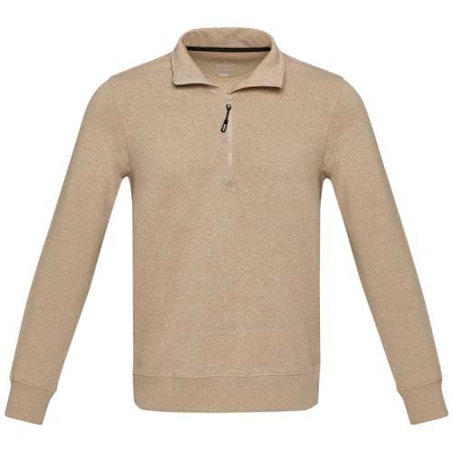 Tin sweter unisex Aware™ z materiałów z recyklingu z zamkiem błyskawicznym na 1/4 długości 280 g/m²