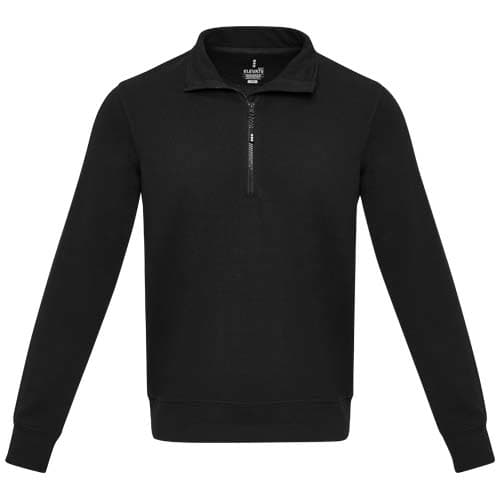 Tin sweter unisex Aware™ z materiałów z recyklingu z zamkiem błyskawicznym na 1/4 długości 280 g/m²