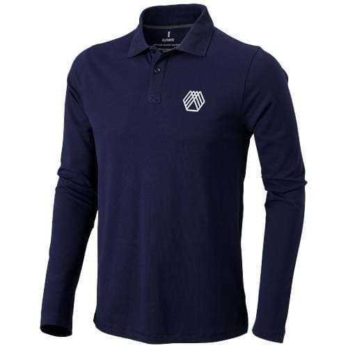 Męskie polo Calgary z długim rękawem 180 g/m²