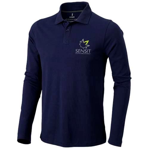 Męskie polo Calgary z długim rękawem 180 g/m²