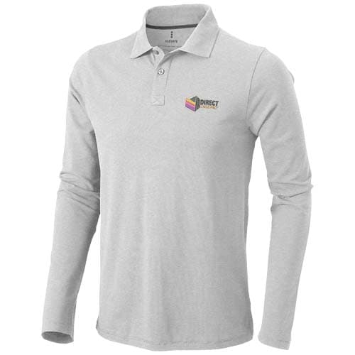 Męskie polo Calgary z długim rękawem 180 g/m²