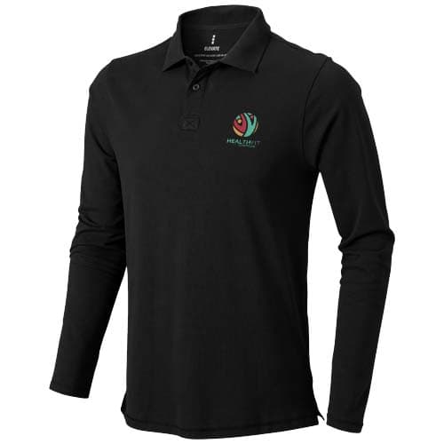 Męskie polo Calgary z długim rękawem 180 g/m²