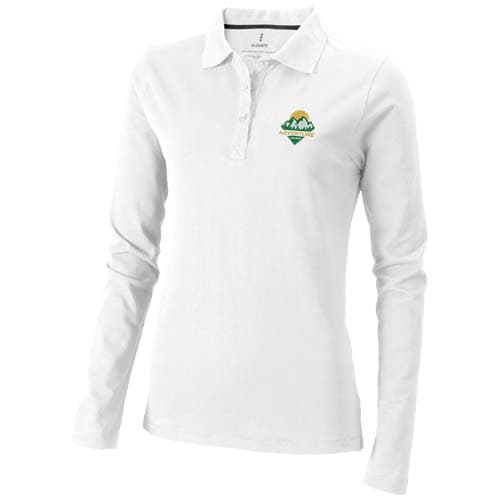 Damskie polo Calgary z długim rękawem 180 g/m²