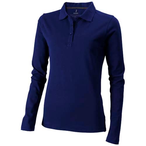 Damskie polo Calgary z długim rękawem 180 g/m²
