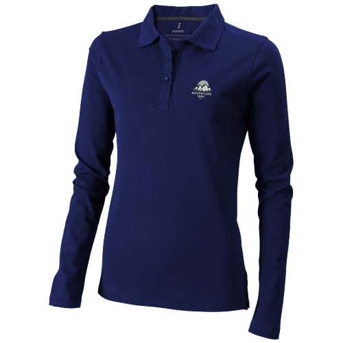Damskie polo Calgary z długim rękawem 180 g/m²