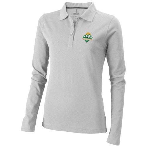 Damskie polo Calgary z długim rękawem 180 g/m²