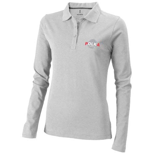 Damskie polo Calgary z długim rękawem 180 g/m²