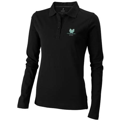 Damskie polo Calgary z długim rękawem 180 g/m²