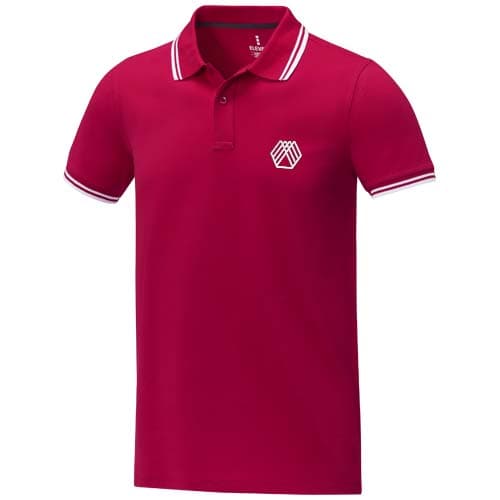 Męska koszulka polo Amarago z kontrastowymi paskami i krótkim rękawem 200 g/m²
