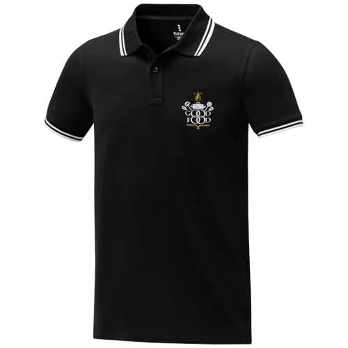 Męska koszulka polo Amarago z kontrastowymi paskami i krótkim rękawem 200 g/m²