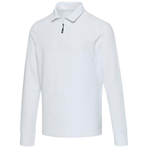 Apollo koszulka polo z zamkiem do połowy i długimi rękawami, uniseks 245 g/m²