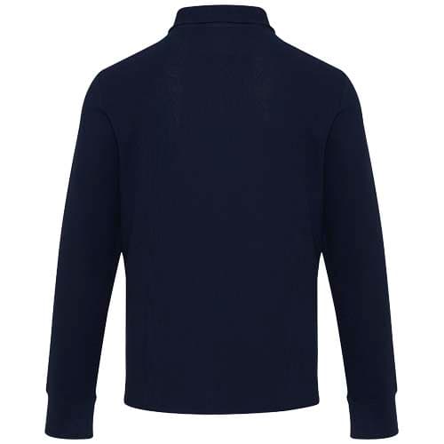 Apollo koszulka polo z zamkiem do połowy i długimi rękawami, uniseks 245 g/m²