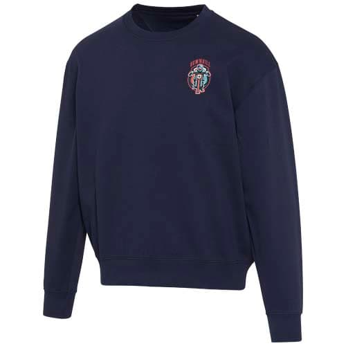 Boris 280 g/m2 sweter unisex z organicznego materiału z certyfikatem OCS o luźnym kroju i z okrągłym dekoltem