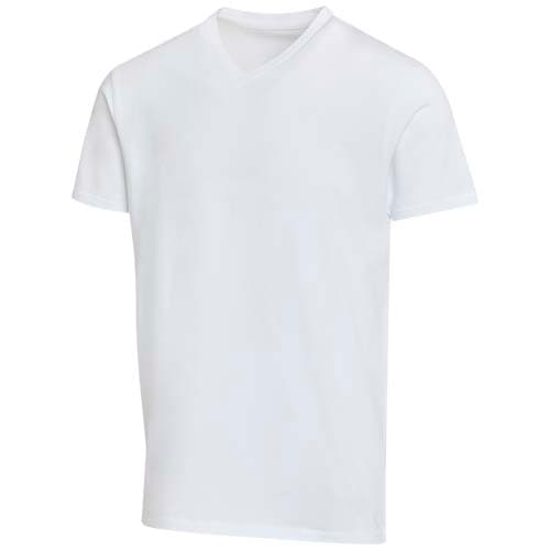 Balfour organiczna koszulka unisex z krótkim rękawem i dekoltem w serek, wykonana z materiału o gramaturze 200 g/m², z certyf