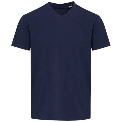 Balfour organiczna koszulka unisex z krótkim rękawem i dekoltem w serek, wykonana z materiału o gramaturze 200 g/m², z certyf