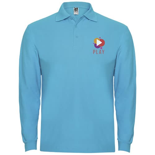 Estrella koszulka męska polo z długim rękawem 220 g/m²
