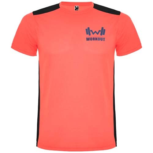 Detroit sportowa koszulka unisex z krótkim rękawem 130 g/m²