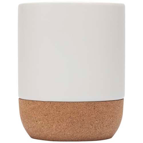 Billie kubek ceramiczny z nadrukiem sublimacyjnym o pojemności 300 ml z detalami z korka