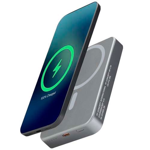 Powerbank Avis 10 000 mAh z recyklingowanego aluminium, z wbudowanym magnesem