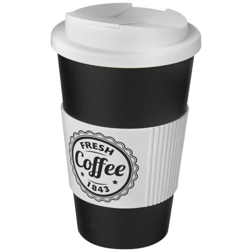 Kubek Americano® 350 ml z uchwytem i pokrywką chroniącą przed rozlaniem