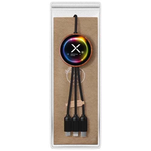 SCX.design C40 kabel ładujący z podświetlanym logo 5-w-1 rPET i z podkładką ładującą 10 W